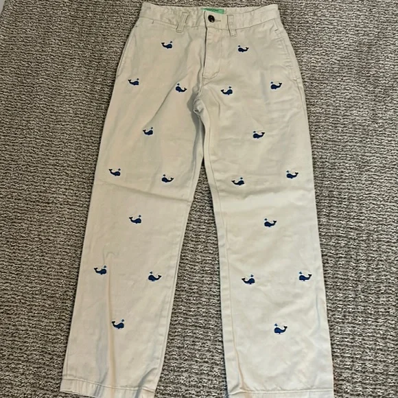 Boys dress pants with embroidered whales. Size 8, never worn - Picture 1 of 3
